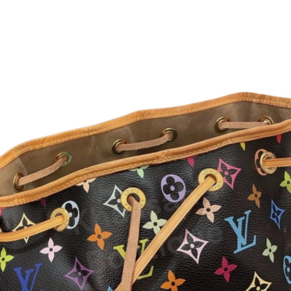Rare Louis Vuitton LV Black Petit Noe Multicolor Monogram Bag X Takashi Murakami - Picture 12 of 16